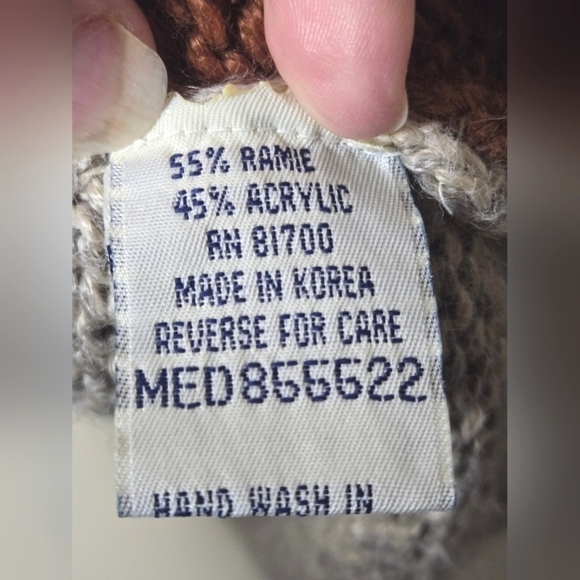 Vintage 90's Two Twenty Ramie Blend Crochet Knit Cottagecore Sweater Vest, Large - Picture 3 of 4